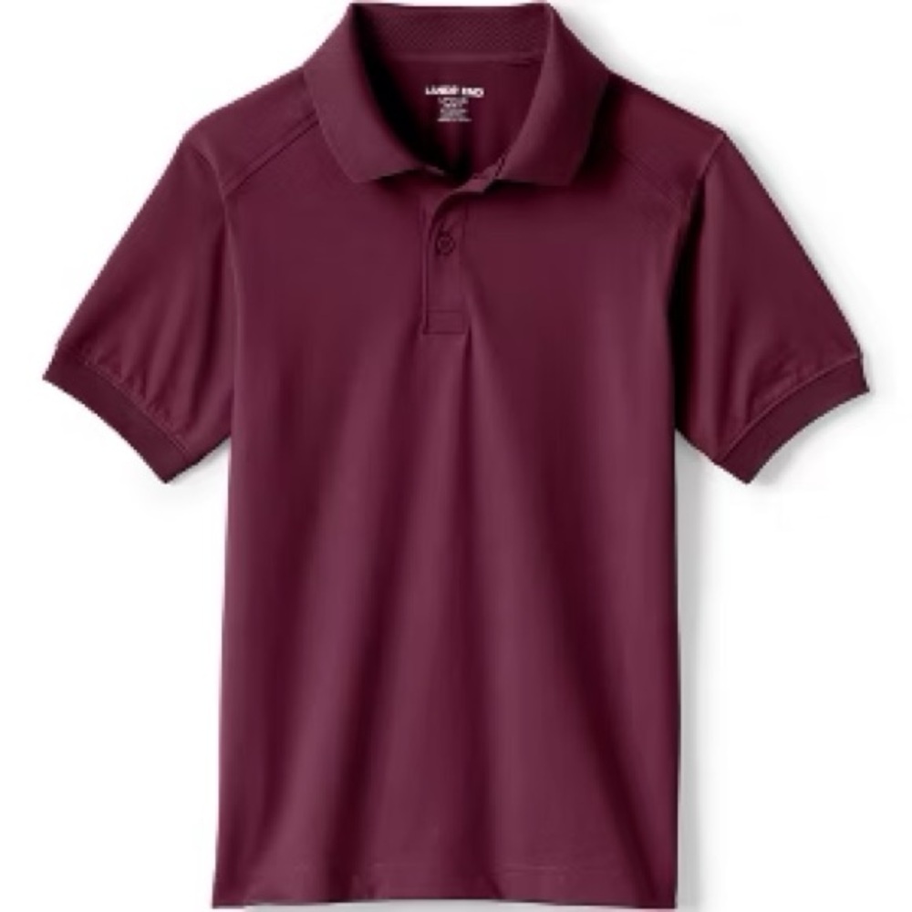 Lands' End burgandy Polo Shirt Relaxed Fit Short Sleeves